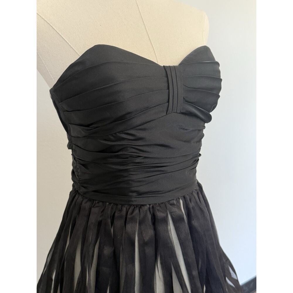 Betsy Johnson Rouched Corset, Fit And Flare Black Babydoll Dress Size 4 - Picture 7 of 16
